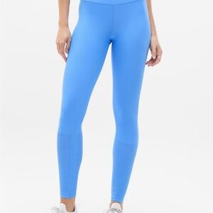 NWT Athleta Interval Perforated Performance leggings. Cornflower blue high rise